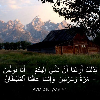 Picture 03 - ١ تسالونيكي 2:18 AVD - لِذَلِكَ أَرَدْنَا أَنْ - Bible Verse Picture