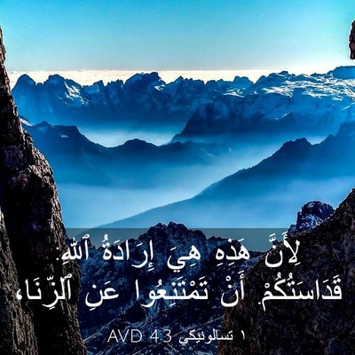 Picture 03 - ١ تسالونيكي 4:3 AVD - لِأَنَّ هَذِهِ هِيَ - Bible Verse Picture