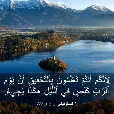 Picture 03 - ١ تسالونيكي 5:2 AVD - لِأَنَّكُمْ أَنْتُمْ - Bible Verse Picture