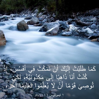 Picture 03 - ١ تيموثاوس 1:3 AVD - كَمَا طَلَبْتُ إِلَيْكَ - Bible Verse Picture