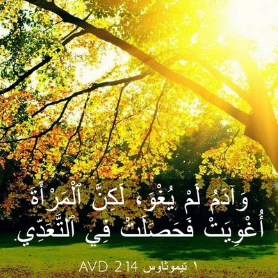Picture 03 - ١ تيموثاوس 2:14 AVD - وَآدَمُ لَمْ يُغْوَ، - Bible Verse Picture