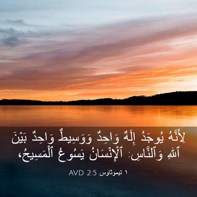 Picture 03 - ١ تيموثاوس 2:5 AVD - لِأَنَّهُ يُوجَدُ إِلَهٌ - Bible Verse Picture