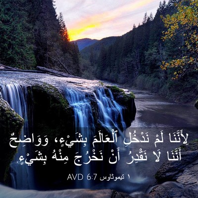 Picture 03 - ١ تيموثاوس 6:7 AVD - لِأَنَّنَا لَمْ نَدْخُلِ - Bible Verse Picture