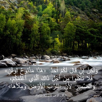 Picture 03 - ١ كورنثوس 10:28 AVD - وَلَكِنْ إِنْ قَالَ لَكُمْ - Bible Verse Picture