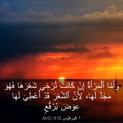 Picture 03 - ١ كورنثوس 11:15 AVD - وَأَمَّا ٱلْمَرْأَةُ إِنْ - Bible Verse Picture