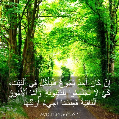 Picture 03 - ١ كورنثوس 11:34 AVD - إِنْ كَانَ أَحَدٌ يَجُوعُ - Bible Verse Picture