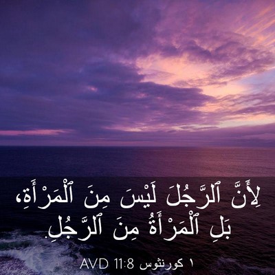 Picture 03 - ١ كورنثوس 11:8 AVD - لِأَنَّ ٱلرَّجُلَ لَيْسَ - Bible Verse Picture