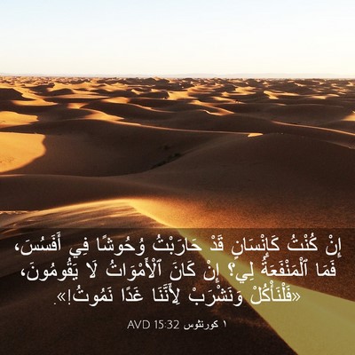 Picture 03 - ١ كورنثوس 15:32 AVD - إِنْ كُنْتُ كَإِنْسَانٍ - Bible Verse Picture