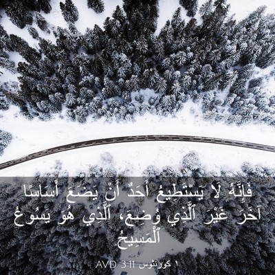 Picture 03 - ١ كورنثوس 3:11 AVD - فَإِنَّهُ لَا يَسْتَطِيعُ - Bible Verse Picture