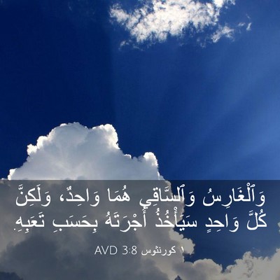 Picture 03 - ١ كورنثوس 3:8 AVD - وَٱلْغَارِسُ وَٱلسَّاقِي - Bible Verse Picture