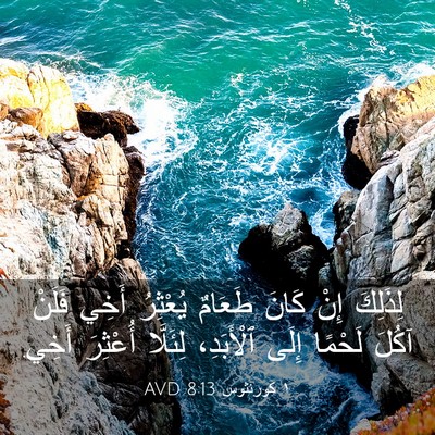 Picture 03 - ١ كورنثوس 8:13 AVD - لِذَلِكَ إِنْ كَانَ - Bible Verse Picture
