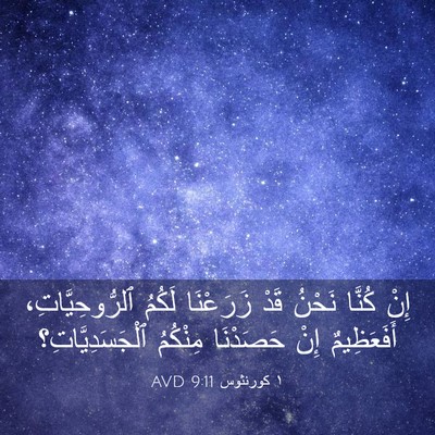 Picture 03 - ١ كورنثوس 9:11 AVD - إِنْ كُنَّا نَحْنُ قَدْ - Bible Verse Picture