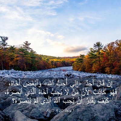 Picture 03 - ١ يوحنَّا 4:20 AVD - إِنْ قَالَ أَحَدٌ: «إِنِّي - Bible Verse Picture