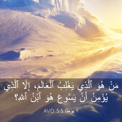 Picture 03 - ١ يوحنَّا 5:5 AVD - مَنْ هُوَ ٱلَّذِي يَغْلِبُ - Bible Verse Picture