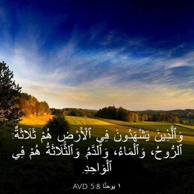 Picture 03 - ١ يوحنَّا 5:8 AVD - وَٱلَّذِينَ يَشْهَدُونَ - Bible Verse Picture