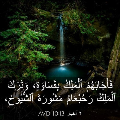 Picture 03 - ٢ أخبار 10:13 AVD - فَأَجَابَهُمُ ٱلْمَلِكُ - Bible Verse Picture