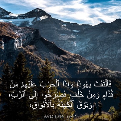 Picture 03 - ٢ أخبار 13:14 AVD - فَٱلْتَفَتَ يَهُوذَا - Bible Verse Picture