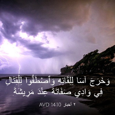 Picture 03 - ٢ أخبار 14:10 AVD - وَخَرَجَ آسَا لِلِقَائِهِ - Bible Verse Picture