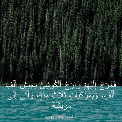 Picture 03 - ٢ أخبار 14:9 AVD - فَخَرَجَ إِلَيْهِمْ - Bible Verse Picture