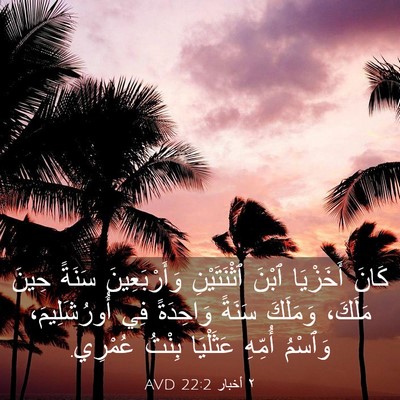 Picture 03 - ٢ أخبار 22:2 AVD - كَانَ أَخَزْيَا ٱبْنَ - Bible Verse Picture