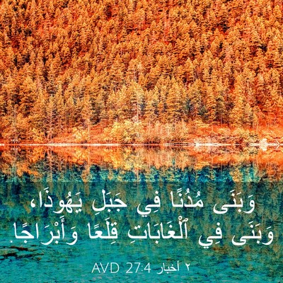 Picture 03 - ٢ أخبار 27:4 AVD - وَبَنَى مُدُنًا فِي جَبَلِ - Bible Verse Picture