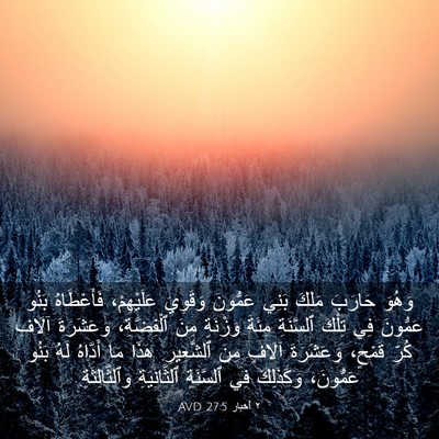 Picture 03 - ٢ أخبار 27:5 AVD - وَهُوَ حَارَبَ مَلِكَ - Bible Verse Picture