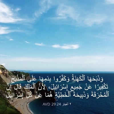 Picture 03 - ٢ أخبار 29:24 AVD - وَذَبَحَهَا ٱلْكَهَنَةُ - Bible Verse Picture
