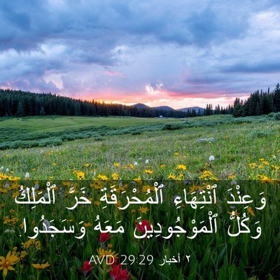 Picture 03 - ٢ أخبار 29:29 AVD - وَعِنْدَ ٱنْتِهَاءِ - Bible Verse Picture