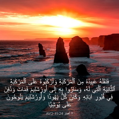 Picture 03 - ٢ أخبار 35:24 AVD - فَنَقَلَهُ عَبِيدُهُ مِنَ - Bible Verse Picture