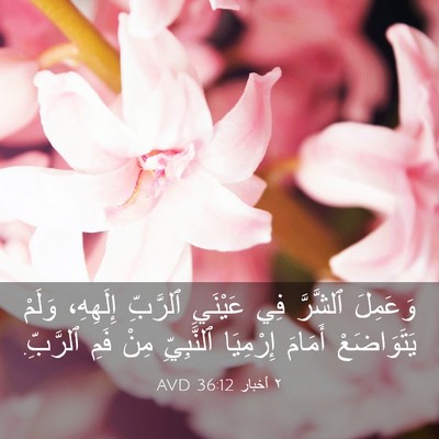 Picture 03 - ٢ أخبار 36:12 AVD - وَعَمِلَ ٱلشَّرَّ فِي - Bible Verse Picture
