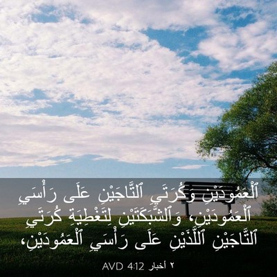 Picture 03 - ٢ أخبار 4:12 AVD - ٱلْعَمُودَيْنِ وَكُرَتَيِ - Bible Verse Picture
