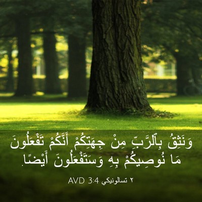 Picture 03 - ٢ تسالونيكي 3:4 AVD - وَنَثِقُ بِٱلرَّبِّ مِنْ - Bible Verse Picture
