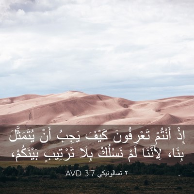 Picture 03 - ٢ تسالونيكي 3:7 AVD - إِذْ أَنْتُمْ تَعْرِفُونَ - Bible Verse Picture