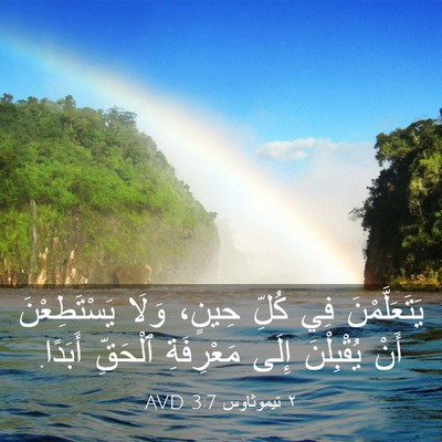Picture 03 - ٢ تيموثاوس 3:7 AVD - يَتَعَلَّمْنَ فِي كُلِّ - Bible Verse Picture