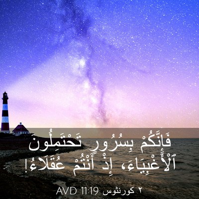 Picture 03 - ٢ كورنثوس 11:19 AVD - فَإِنَّكُمْ بِسُرُورٍ - Bible Verse Picture