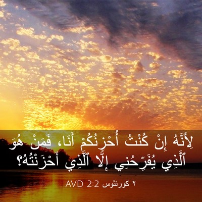 Picture 03 - ٢ كورنثوس 2:2 AVD - لِأَنَّهُ إِنْ كُنْتُ - Bible Verse Picture
