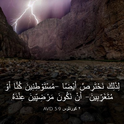Picture 03 - ٢ كورنثوس 5:9 AVD - لِذَلِكَ نَحْتَرِصُ - Bible Verse Picture