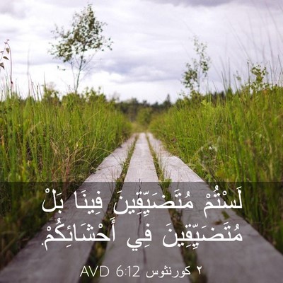 Picture 03 - ٢ كورنثوس 6:12 AVD - لَسْتُمْ مُتَضَيِّقِينَ - Bible Verse Picture