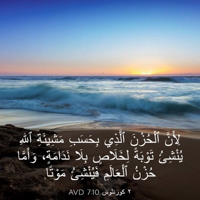 Picture 03 - ٢ كورنثوس 7:10 AVD - لِأَنَّ ٱلْحُزْنَ ٱلَّذِي - Bible Verse Picture