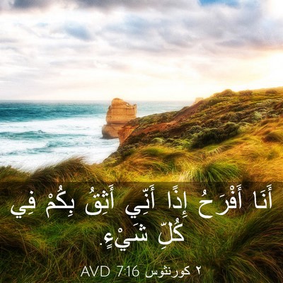 Picture 03 - ٢ كورنثوس 7:16 AVD - أَنَا أَفْرَحُ إِذًا - Bible Verse Picture