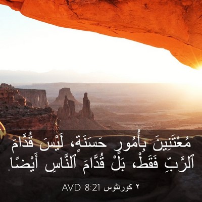 Picture 03 - ٢ كورنثوس 8:21 AVD - مُعْتَنِينَ بِأُمُورٍ - Bible Verse Picture
