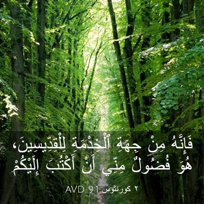 Picture 03 - ٢ كورنثوس 9:1 AVD - فَإِنَّهُ مِنْ جِهَةِ - Bible Verse Picture