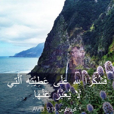 Picture 03 - ٢ كورنثوس 9:15 AVD - فَشُكْرًا لِلهِ عَلَى - Bible Verse Picture