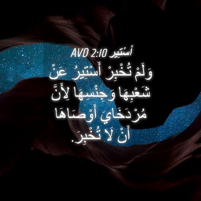 Picture 04 - أَسْتِير 2:10 AVD - وَلَمْ تُخْبِرْ أَسْتِيرُ - Bible Verse Picture