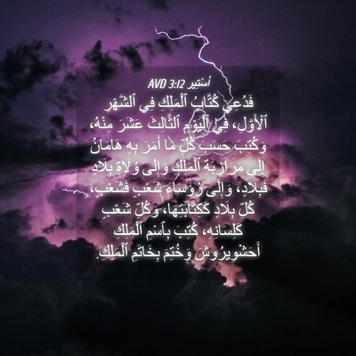 Picture 04 - أَسْتِير 3:12 AVD - فَدُعِيَ كُتَّابُ - Bible Verse Picture