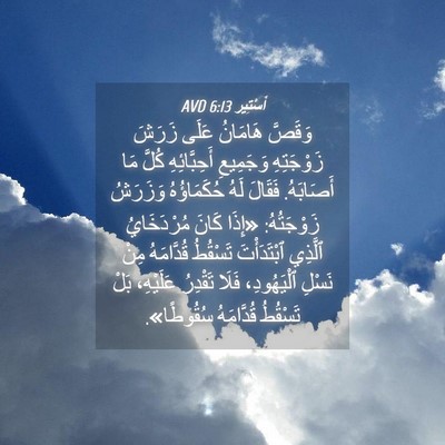 Picture 04 - أَسْتِير 6:13 AVD - وَقَصَّ هَامَانُ عَلَى - Bible Verse Picture