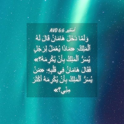 Picture 04 - أَسْتِير 6:6 AVD - وَلَمَّا دَخَلَ هَامَانُ - Bible Verse Picture