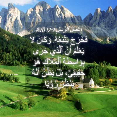Picture 04 - أَعْمَالُ ٱلرُّسُلِ 12:9 AVD - فَخَرَجَ يَتْبَعُهُ. - Bible Verse Picture