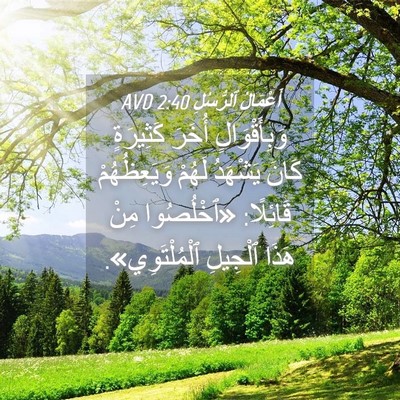 Picture 04 - أَعْمَالُ ٱلرُّسُلِ 2:40 AVD - وَبِأَقْوَالٍ أُخَرَ - Bible Verse Picture