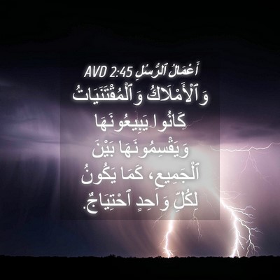Picture 04 - أَعْمَالُ ٱلرُّسُلِ 2:45 AVD - وَٱلْأَمْلَاكُ - Bible Verse Picture